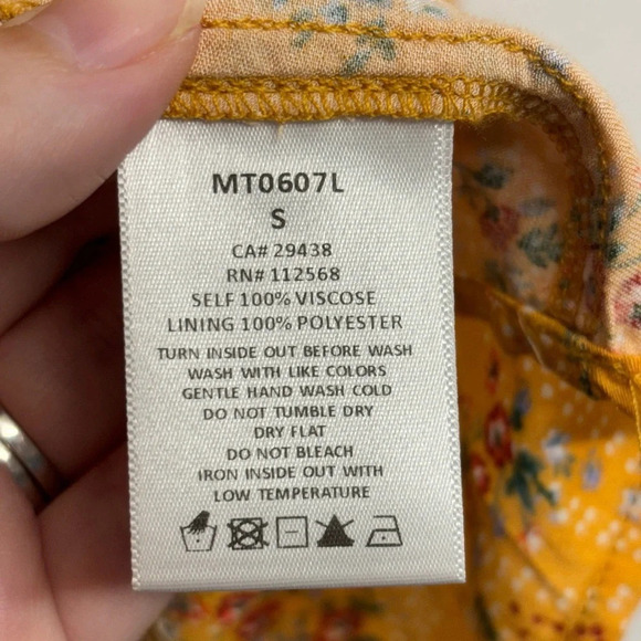 Miss Me Floral Peasant Blouse Yellow S - Picture 6 of 8
